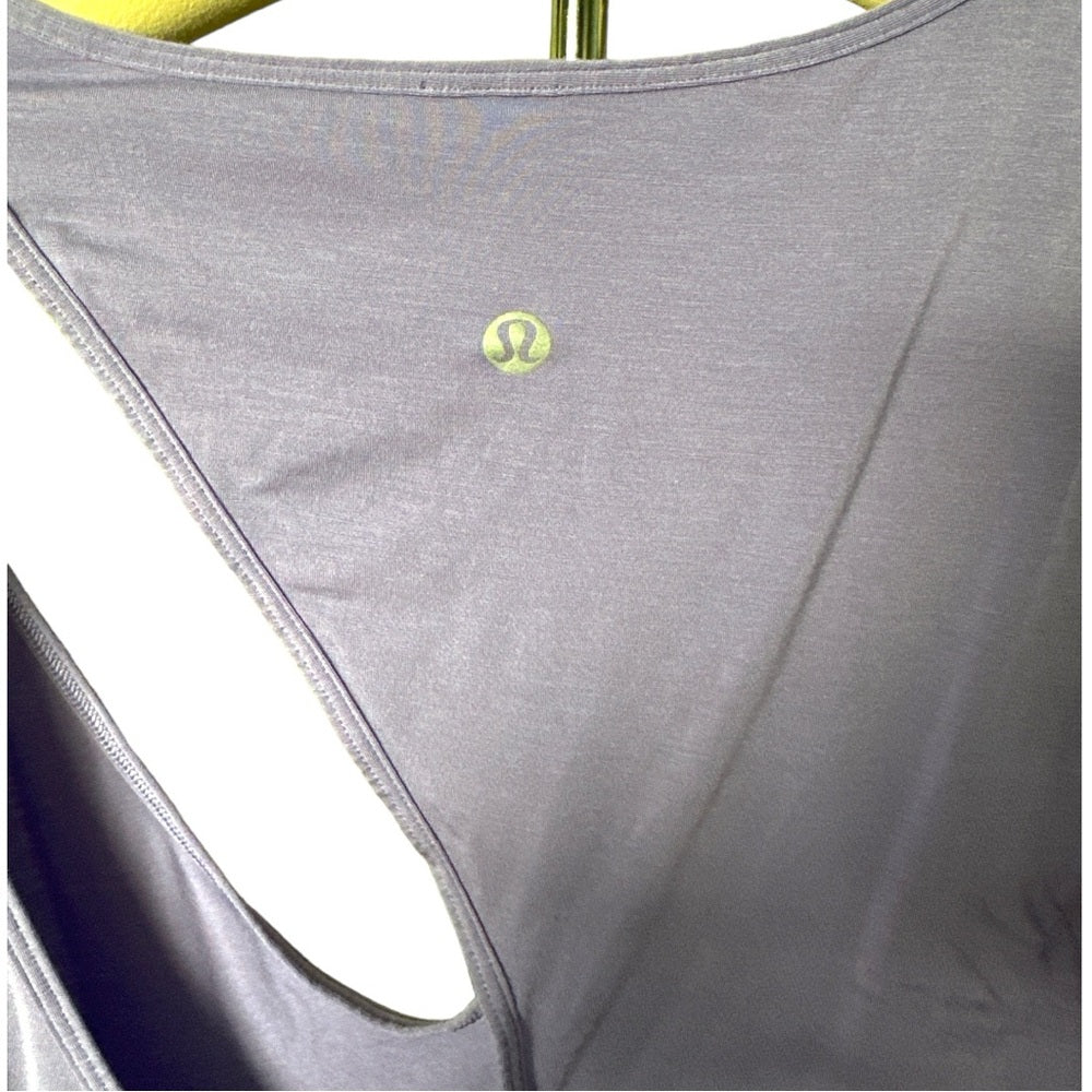Lululemon Women’s Shoulder Cut Out Tank Size 12/14 In Dark Lavender full length