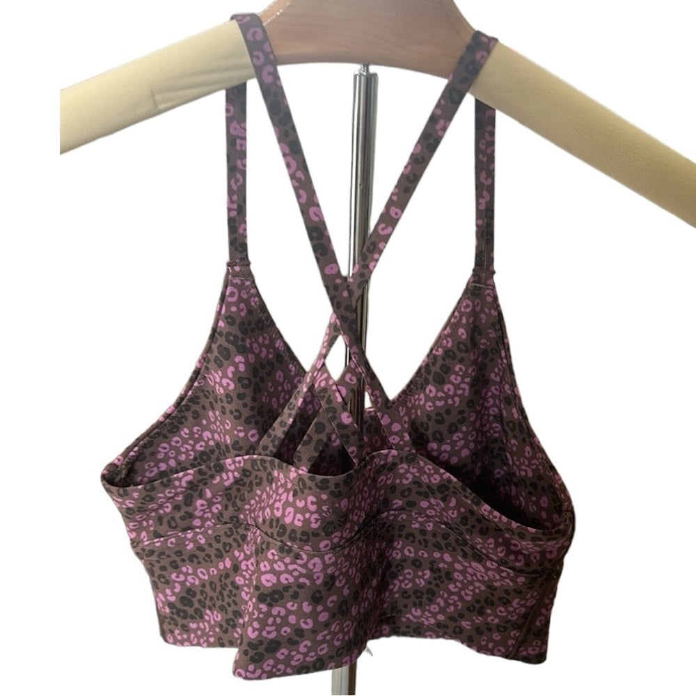Aerie Offline Sports Bra Size Small in Stretchy Strappy Print