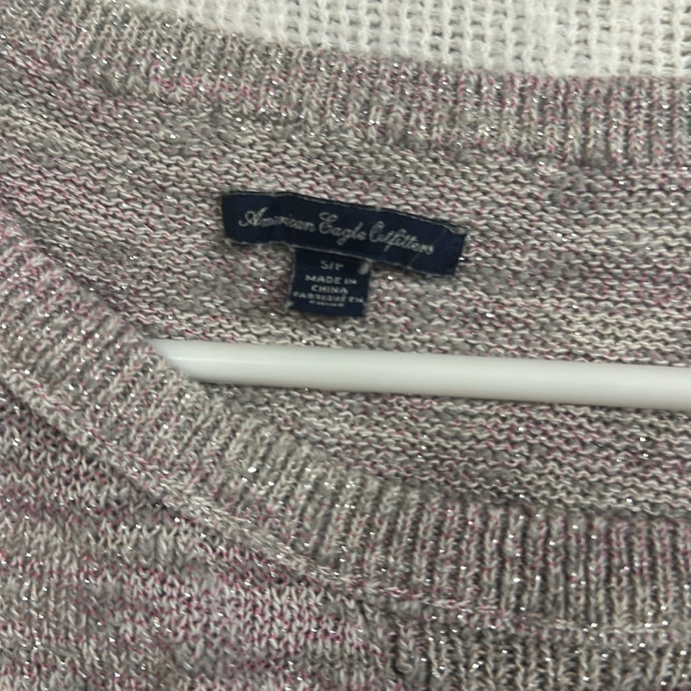 American Eagle light pink sparkle sweater size small