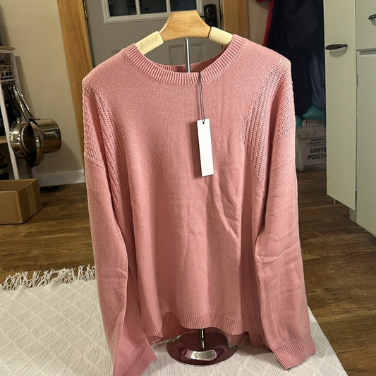 Stitches and Stripes by Revolve blush pink crew neck sweater top.