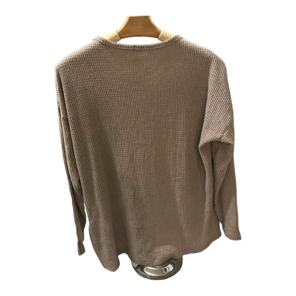 Aerie Cozy Up Waffle Crew Neck Oversized Sweater Size Medium