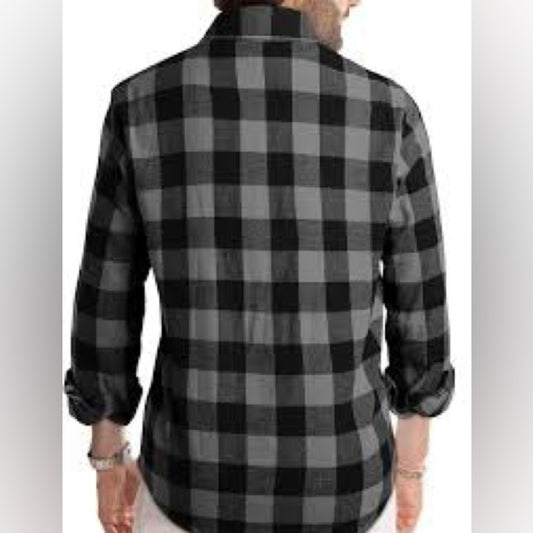 Men’s Mutual Weave Black and Grey Flannel Size Large