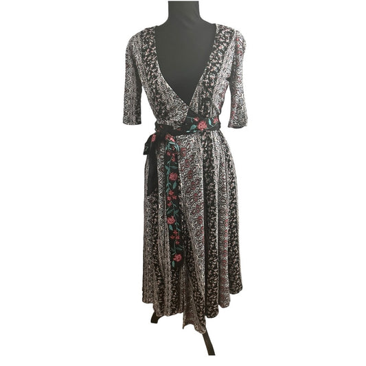 Boho belted tie waist dress from Anthropologie size 2