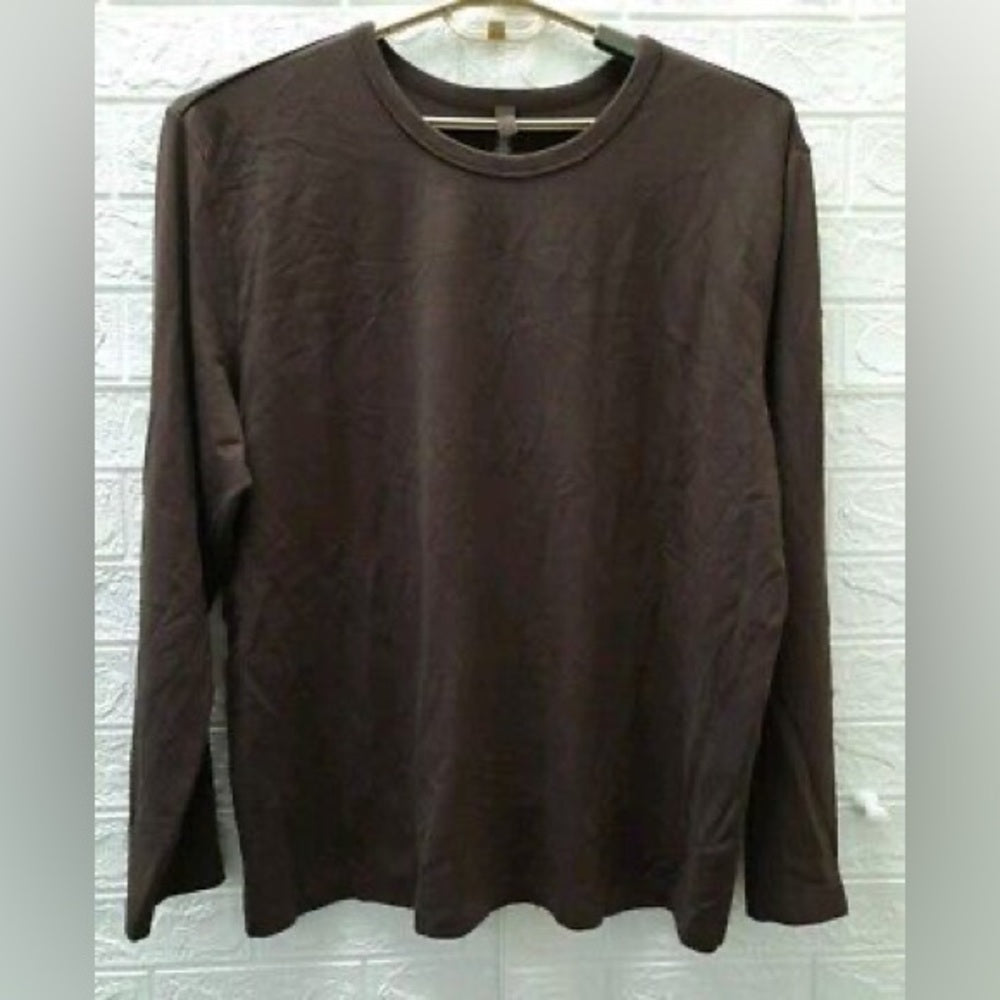 Skime Lounge Jersey Long Sleeve Tee in Cocoa Size Medium