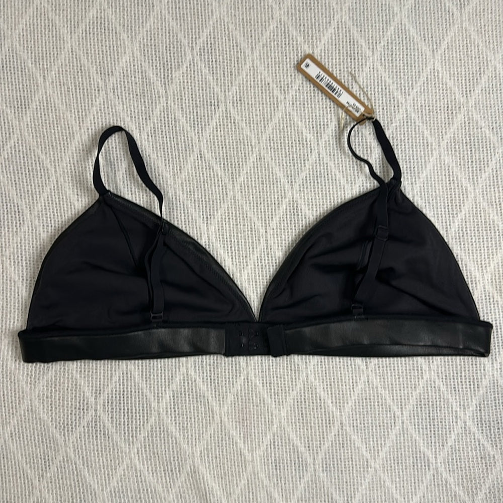 Skims Faux Leather Triangle Bra size 2X fits like XL in black or onyx