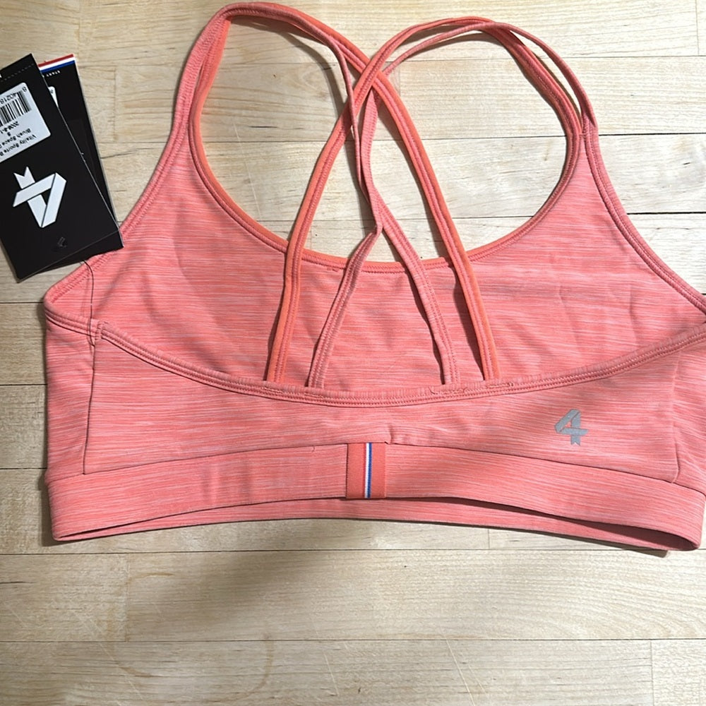 Women’s Blush Colored Barley there Strappy comfort Sports Bra small by 4 Laps