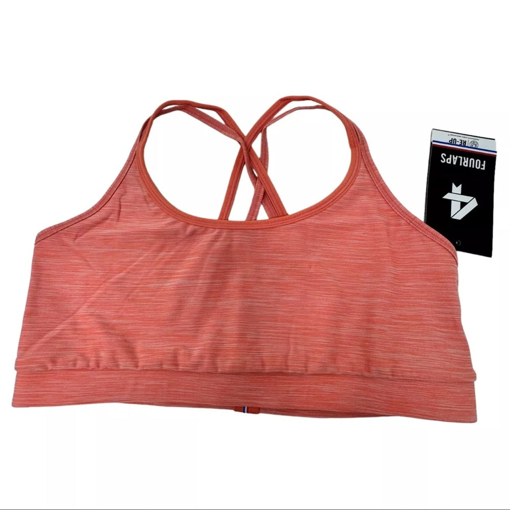 Women’s Blush Colored Barley there Strappy comfort Sports Bra small by 4 Laps